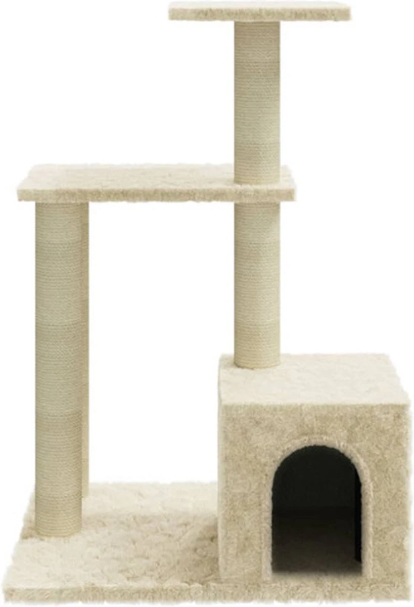 VidaXL Kattenmeubel Met Sisal Krabpalen 71 Cm Crèmekleurig 9 VidaXL Kattenmeubel Met Sisal Krabpalen 71 Cm Crèmekleurig - Afbeelding 9