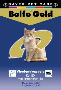 Bayer Bolfo Gold 80 Anti Vlooienmiddel - Kat - >4 Kg - 2 Pipetten -Merkloos Verkoop 820x1200 1