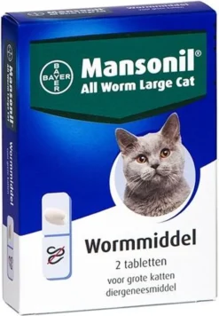 Mansonil All Worm Large Cat Ontworming - Grote Kat - 2 Tabletten -Merkloos Verkoop 832x1200 1