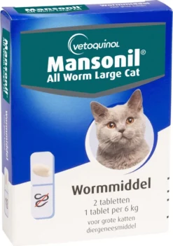 Mansonil All Worm Large Cat Ontworming - Grote Kat - 2 Tabletten -Merkloos Verkoop 841x1200 6