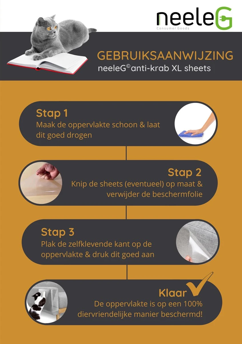 Merkloos Katten Anti Krab XXL Vellen - 10 Stuks - Met NeeleG Springveren - Meubelbescherming - Diervriendelijk - Geen Krabschade Aan Meubels - Bankbescherming - Enkelzijdig Klevend En Transparant - Zonder Punaises - Krabpaal - Anti Scratch - 30x45 CM 8 Merkloos Katten Anti Krab XXL Vellen - 10 Stuks - Met NeeleG Springveren - Meubelbescherming - Diervriendelijk - Geen Krabschade Aan Meubels - Bankbescherming - Enkelzijdig Klevend En Transparant - Zonder Punaises - Krabpaal - Anti Scratch - 30x45 CM - Afbeelding 8