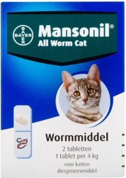 Mansonil All Worm Cat Ontworming - Kat - 4 Tabletten -Merkloos Verkoop 850x1200 1