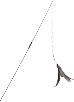 FUZLY - Kattenspeelgoed - Hengel Met Veer - +extra Veer - Kattenspeeltjes - Bewegend Kattenspeelgoed- Kattenspeeltjes Intelligentie - Kattenhengel - Kattenspeeltje Interactief