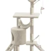 Grote Krabpaal Met Krabpaal XXL, Klimboom Voor Katten, Activiteitencentrum, Met Grot En Platforms Voor Katten, Hoogte 154 Cm, Beige