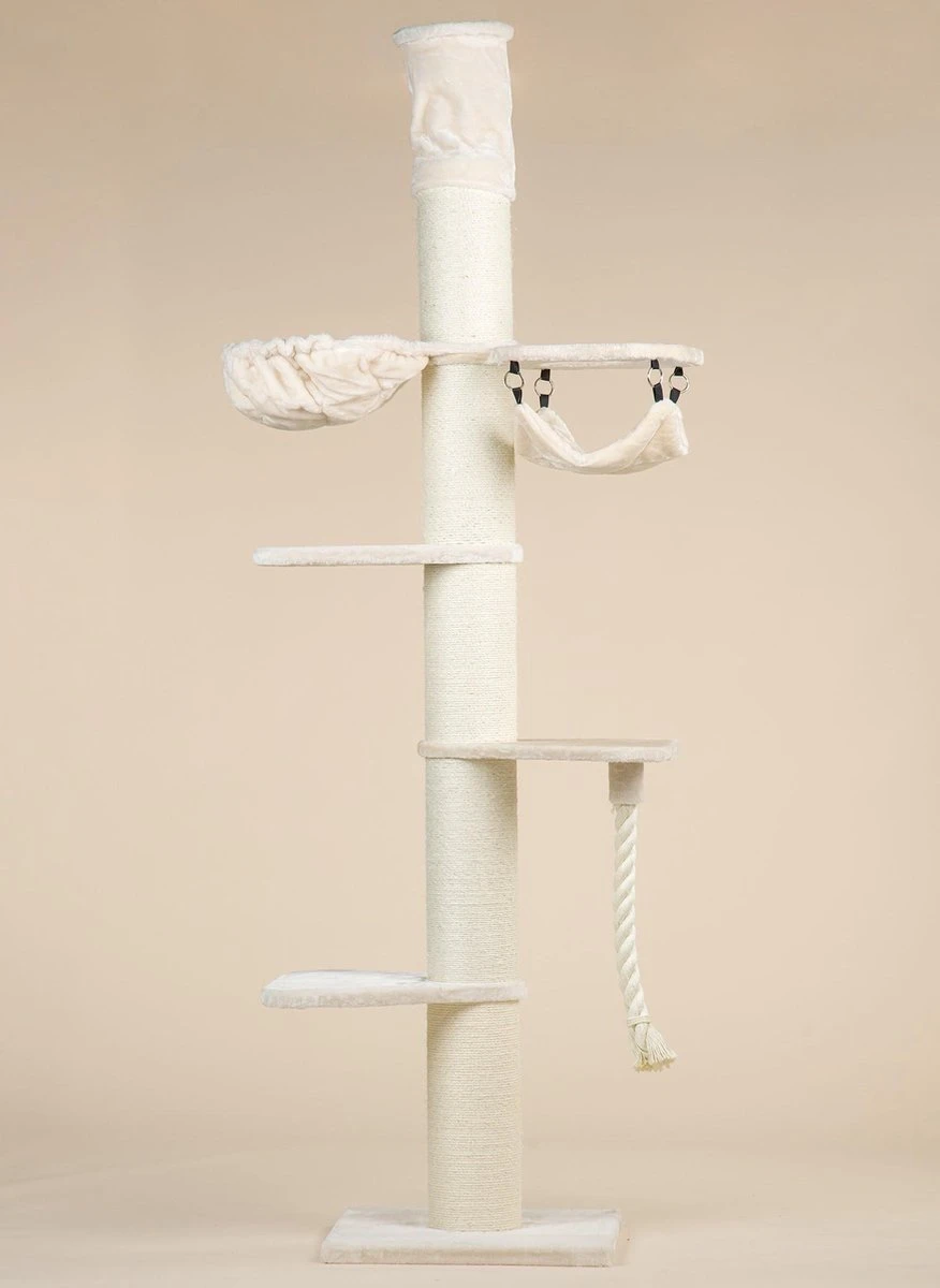 Krabpaal Plafondhoog Voor Grote Katten Maine Coon Tower Crown Crème Beige Van RHRQuality 15 Krabpaal Plafondhoog Voor Grote Katten Maine Coon Tower Crown Crème Beige Van RHRQuality - Image 15