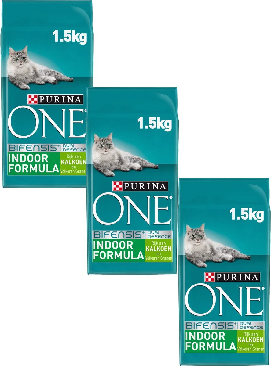 Purina One Indoor Formula Kalkoen - Kattenvoer - 3 X 1.5 Kg 4 Purina One Indoor Formula Kalkoen - Kattenvoer - 3 X 1.5 Kg - Image 4