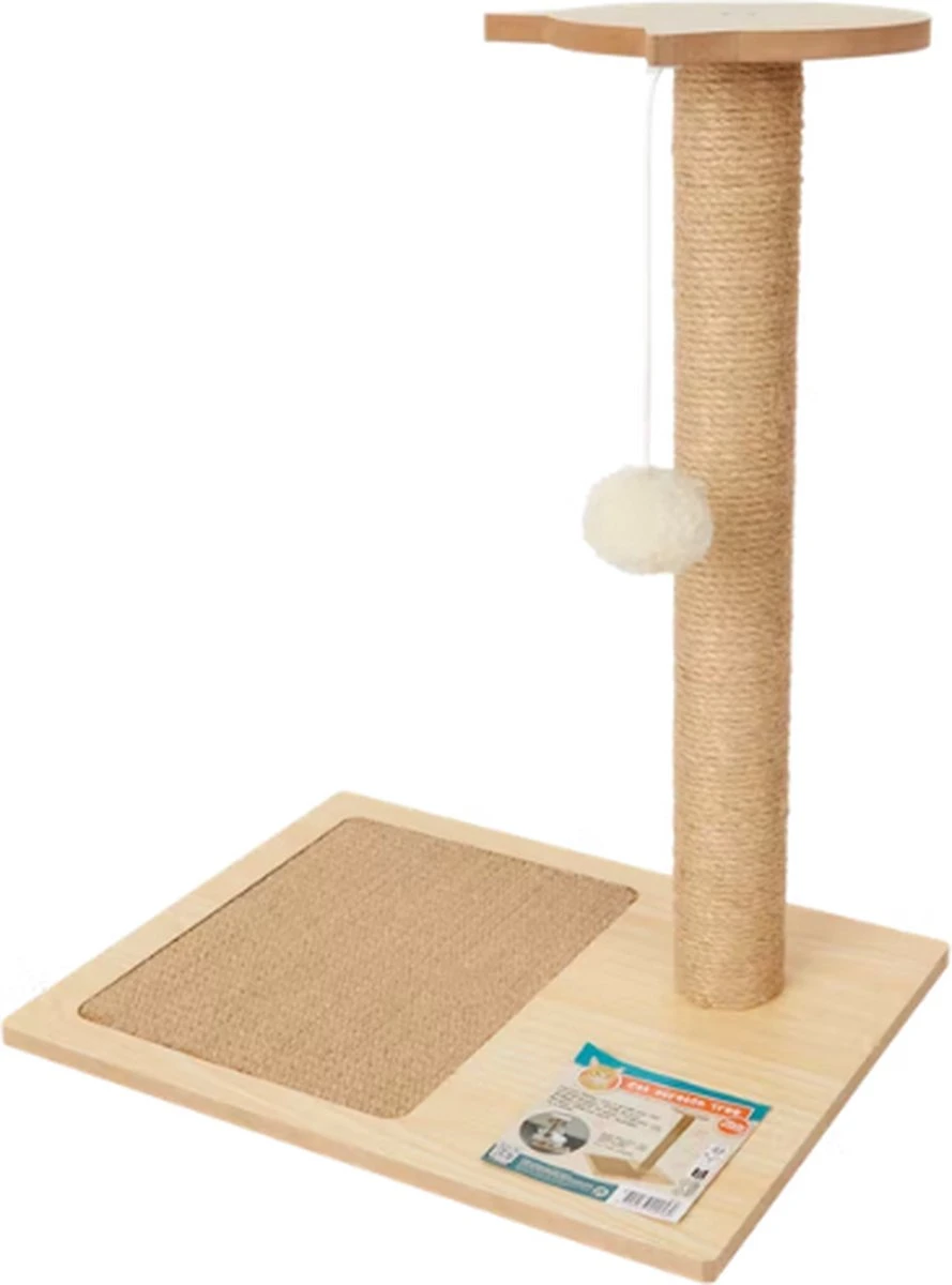 Houten Krabpaal Met Bal - Katten Benodigdheden - Kat Speeltje - Huisdier/ Dieren - 30x40 - Cadeau - Pet Toy - Kitten - Beige 2 Houten Krabpaal Met Bal - Katten Benodigdheden - Kat Speeltje - Huisdier/ Dieren - 30x40 - Cadeau - Pet Toy - Kitten - Beige - Image 2