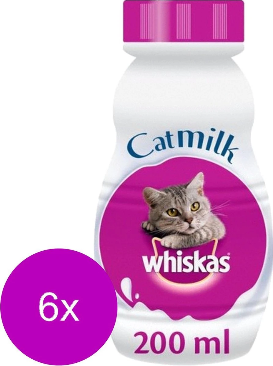Whiskas Catmilk Melk - Kattensnack - 6 X 200 Ml 1 Whiskas Catmilk Melk - Kattensnack - 6 X 200 Ml