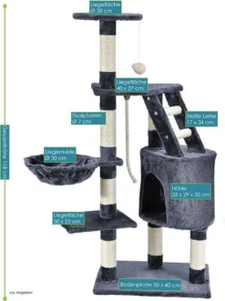 Merkloos Katten Krabpaal Buffy - 118 X 50 X 40 Cm - Grijs -Merkloos Verkoop 895x1200 6