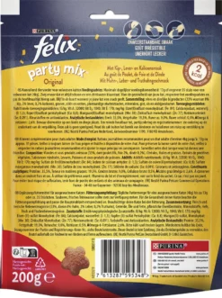 Felix Party Mix - Kattensnacks Original Mix - 5 X 200g -Merkloos Verkoop 896x1200