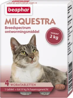 Beaphar Milquestra Ontworming Tabletten Kat 2 - 12 Kg 4 Tabletten -Merkloos Verkoop 898x1200 3