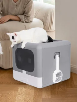 Merkloos Zelfreinigende Kattenbak - Automatische Kattenbak - Kattenbak Zelfreinigend - Electrische Kattenbak - Grijs -Merkloos Verkoop 900x1200 22