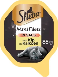 Sheba Mini Filets In Saus Katten Natvoer - Kip & Kalkoen - 22 X 85 Gr -Merkloos Verkoop 900x1200 3