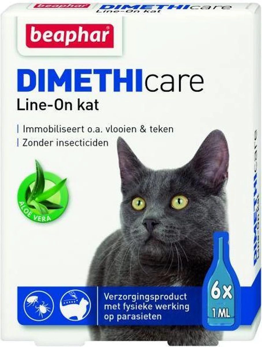 Beaphar DIMETHIcare Line On Kat - Vlooienbestrijding - 6 Pipetten 8 Beaphar DIMETHIcare Line On Kat - Vlooienbestrijding - 6 Pipetten - Afbeelding 8