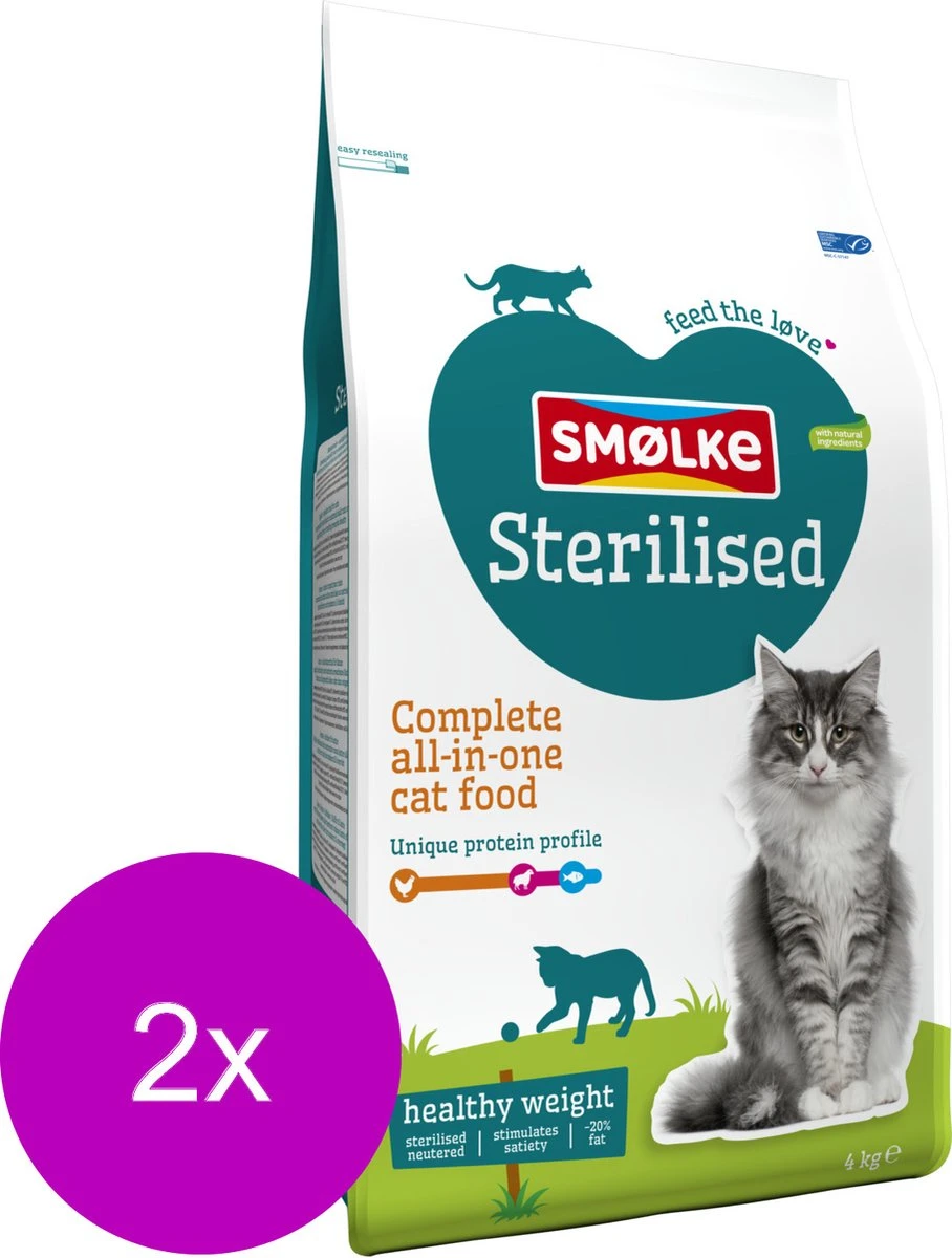 Smolke Cat Sterilised - Kattenvoer - 2 X 4 Kg 3 Smolke Cat Sterilised - Kattenvoer - 2 X 4 Kg - Image 3
