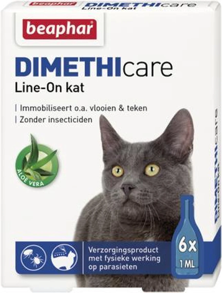 Beaphar DIMETHIcare Line On Kat - Vlooienbestrijding - 6 Pipetten 9 Beaphar DIMETHIcare Line On Kat - Vlooienbestrijding - 6 Pipetten - Afbeelding 9