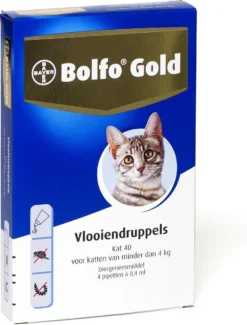 Bayer Bolfo Gold 40 Anti Vlooienmiddel - Kat - 0 Tot 4 Kg - 4 Pipetten -Merkloos Verkoop 913x1200 3