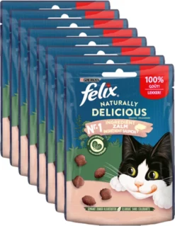 Felix Naturally Delicious Zalm & Spinazie - Kattensnacks - 8 X 50g -Merkloos Verkoop 930x1200 2
