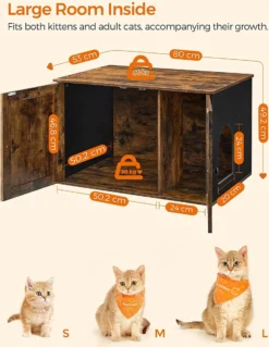 Songmics Kattenbak, Kattenhuis, Met Deuren, Vintage Bruin-zwart -Merkloos Verkoop 930x1200 3