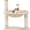 Merkloos MC Star Katten Krabpaal 70cm Krassen Grote Nis En Bal Opgeschort Spelen Schraper Platform Sisal - Beige, 70cm