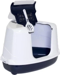 Moderna Flip Hoekkattenbak - Donkerblauw/Wit - 56 X 45 X 39 Cm -Merkloos Verkoop 958x1200 2