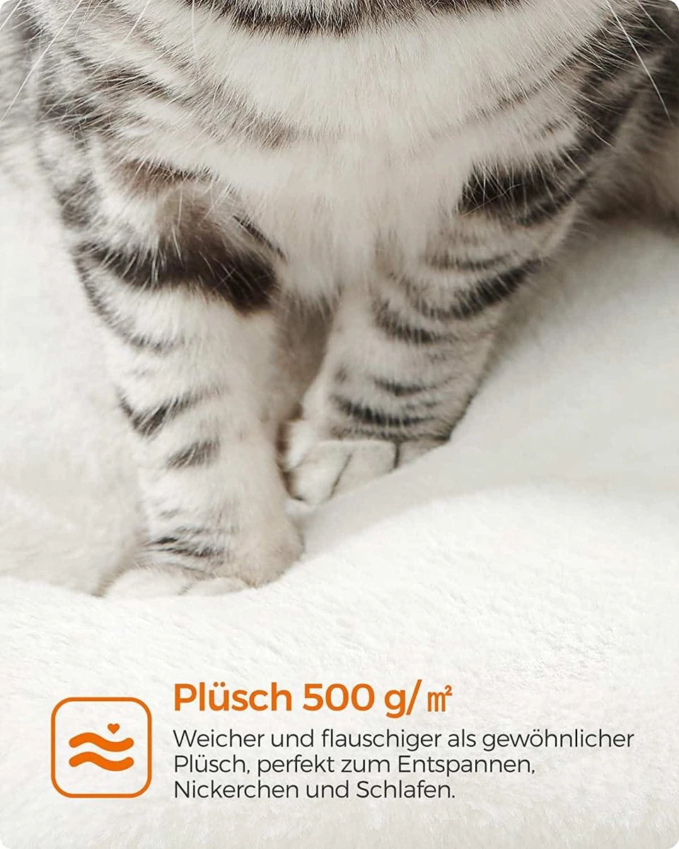 Songmics Krabpaal 86 Cm, Middelgrote Kattenkrabpaal Met 3 Ligvlakken En Grot, Kattenboom Van MDF Met Houtfineer, Sisalstam, Wasbare Kussens Van Pluche, Grijs-wit PCT070G01 2 Songmics Krabpaal 86 Cm, Middelgrote Kattenkrabpaal Met 3 Ligvlakken En Grot, Kattenboom Van MDF Met Houtfineer, Sisalstam, Wasbare Kussens Van Pluche, Grijs-wit PCT070G01 - Image 2