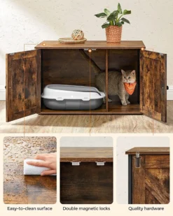Songmics Kattenbak, Kattenhuis, Met Deuren, Vintage Bruin-zwart -Merkloos Verkoop 960x1200 46