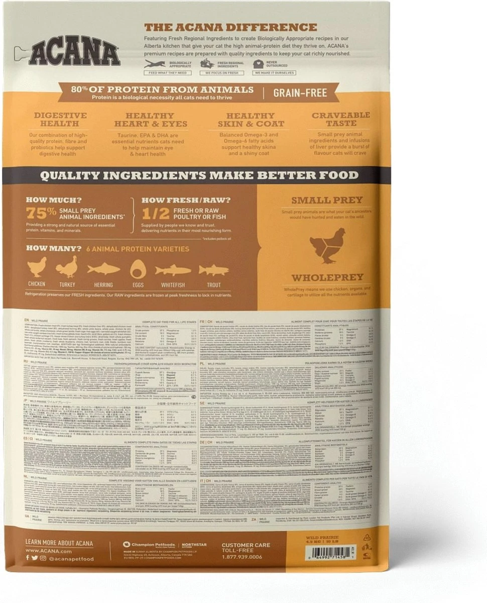 Acana - Cat Wild Prairie - Katenvoer - 4,5 Kg 6 Acana - Cat Wild Prairie - Katenvoer - 4,5 Kg - Image 6