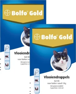Bolfo Gold Kat 80 - Anti Vlooienmiddel - 2 X 2 Stuks Van 4 Kg