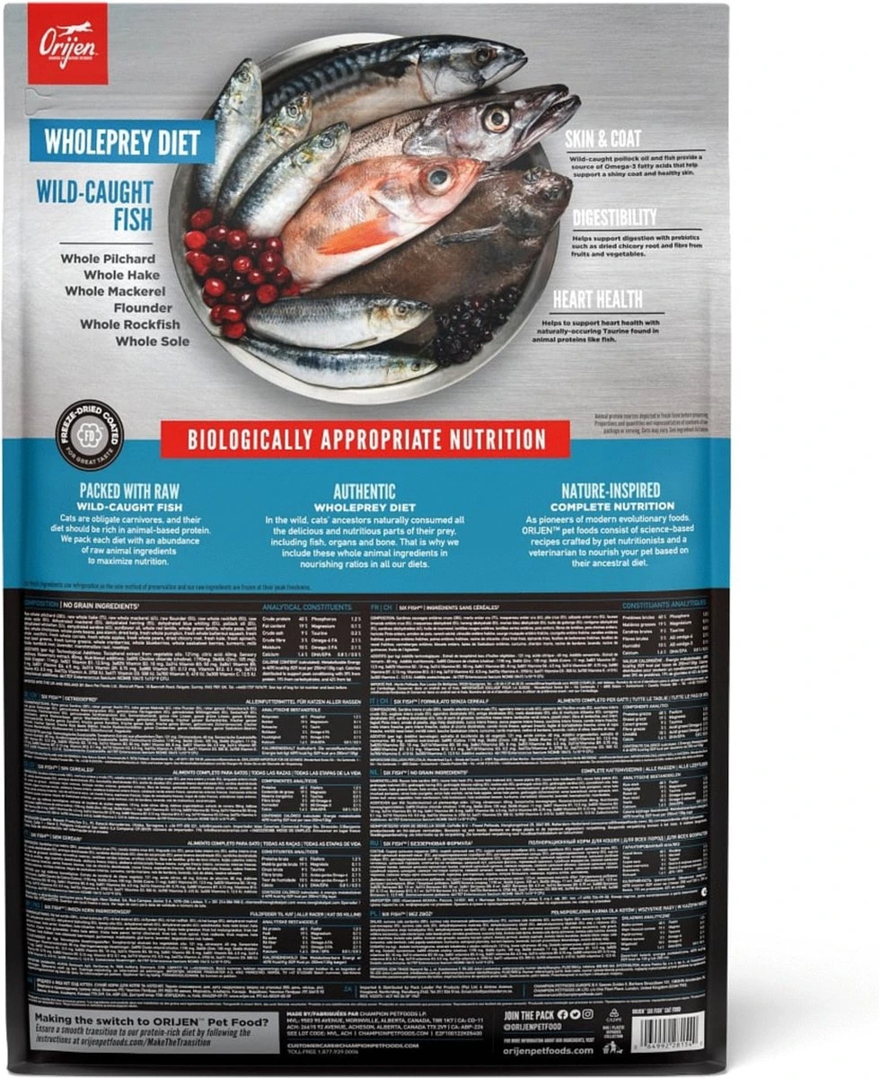 Orijen Kattenvoer Whole Prey Six Fish 5,4 Kg 6 Orijen Kattenvoer Whole Prey Six Fish 5,4 Kg - Image 6