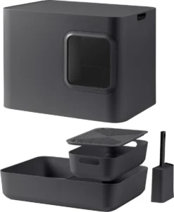 Hoopo® Dome Kattenbak Grijs - Kattenbak - Kattenbakschep - Kattenbakmat -Merkloos Verkoop 986x1200 3