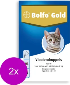 Bolfo Gold Kat 40 - Anti Vlooienmiddel - 2 X 4 Stuks 0 - 4 Kg -Merkloos Verkoop 992x1200 1