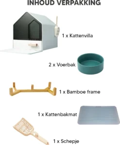 Kattenbak Villa Met Dubbele Voerbak En Kattenbakmat – Kat - Drinkbak – Modern En Stijlvol - Design - Groen 15 Kattenbak Villa Met Dubbele Voerbak En Kattenbakmat – Kat - Drinkbak – Modern En Stijlvol - Design - Groen -Merkloos Verkoop 994x1200 2