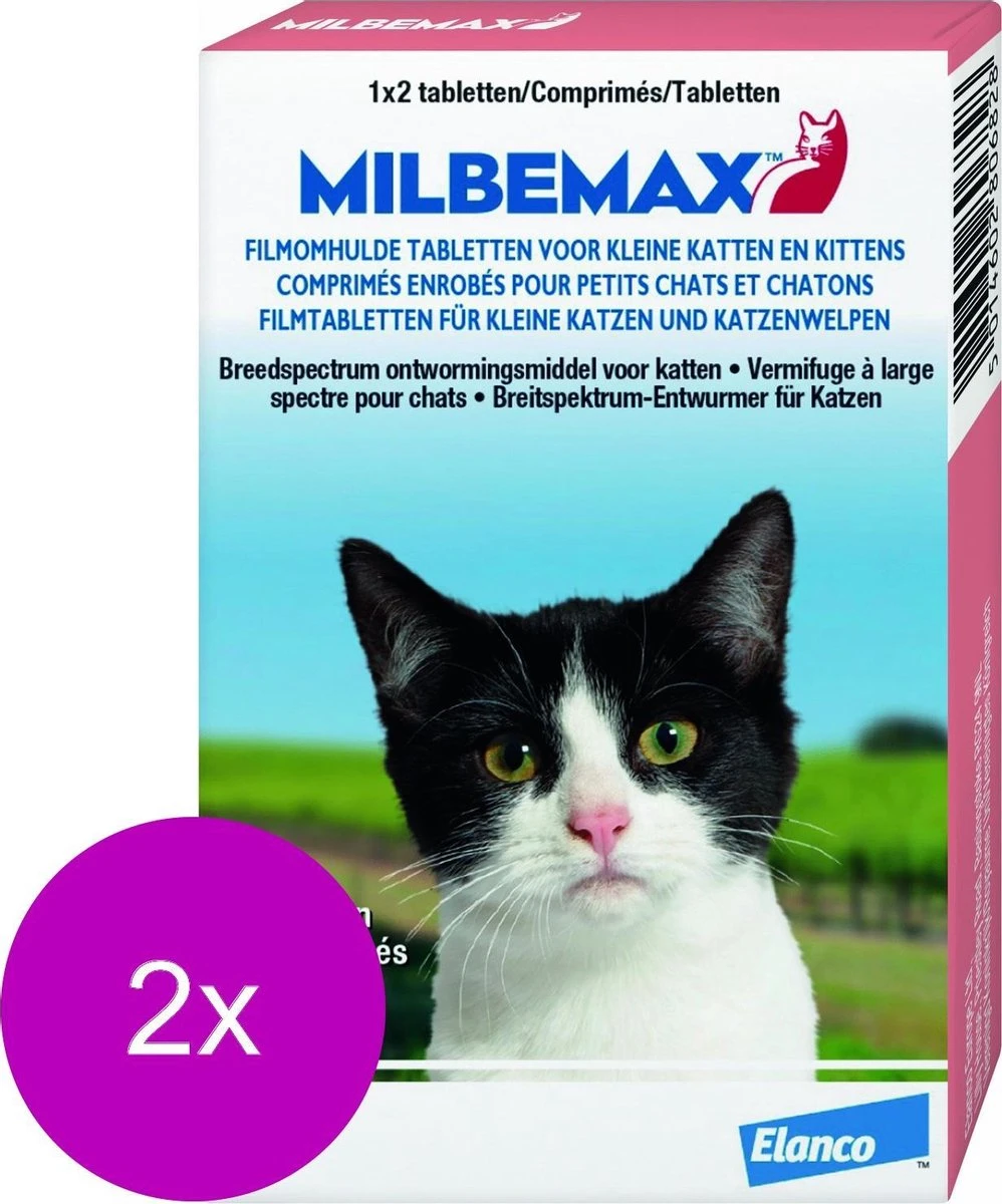 Elanco Milbemax Kitten & Kat - Anti Wormenmiddel - 2 X 2 Tab 0.5 Tot 2 Kg 4 Elanco Milbemax Kitten & Kat - Anti Wormenmiddel - 2 X 2 Tab 0.5 Tot 2 Kg - Image 4
